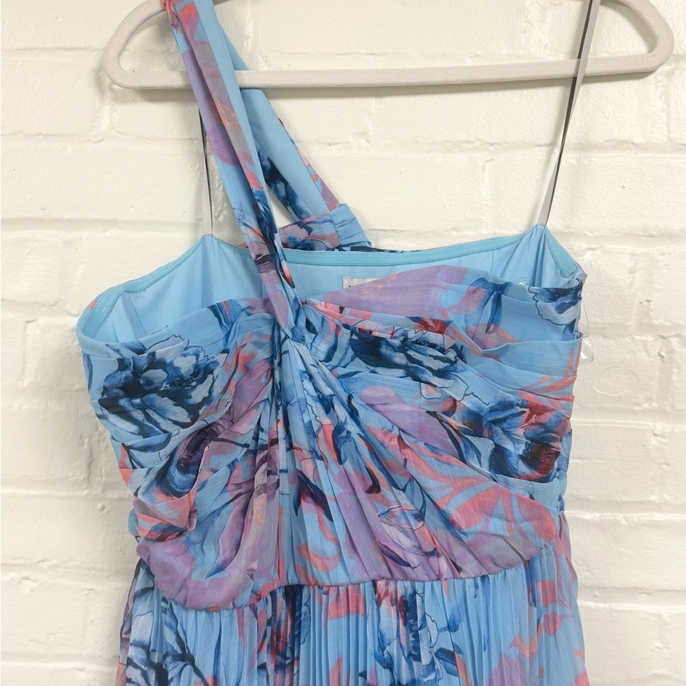 NWT Monique Lhuillier Audra Chiffon Midi Dress Size 12 - Picture 7 of 10